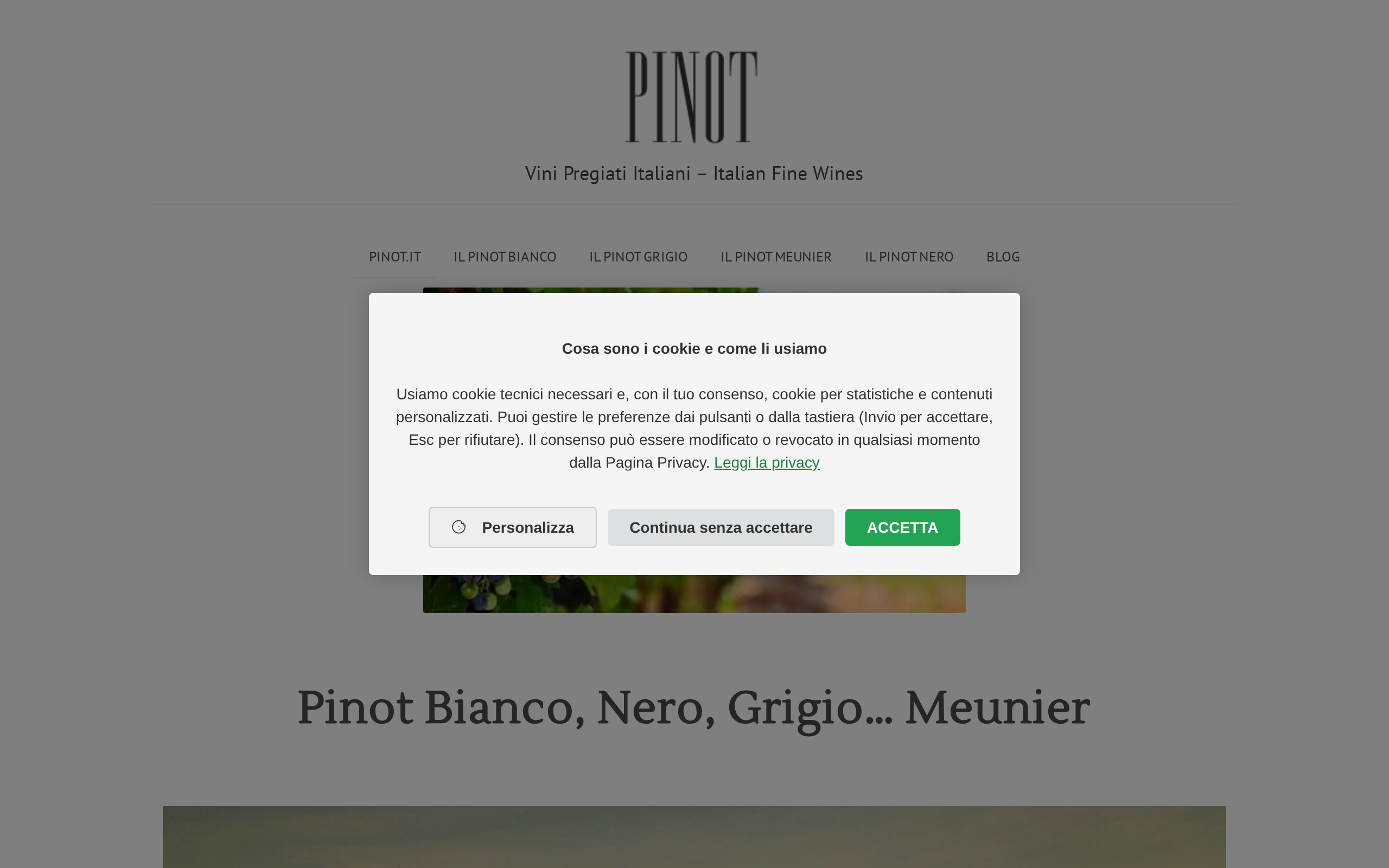 Anteprima del sito di pinot.it