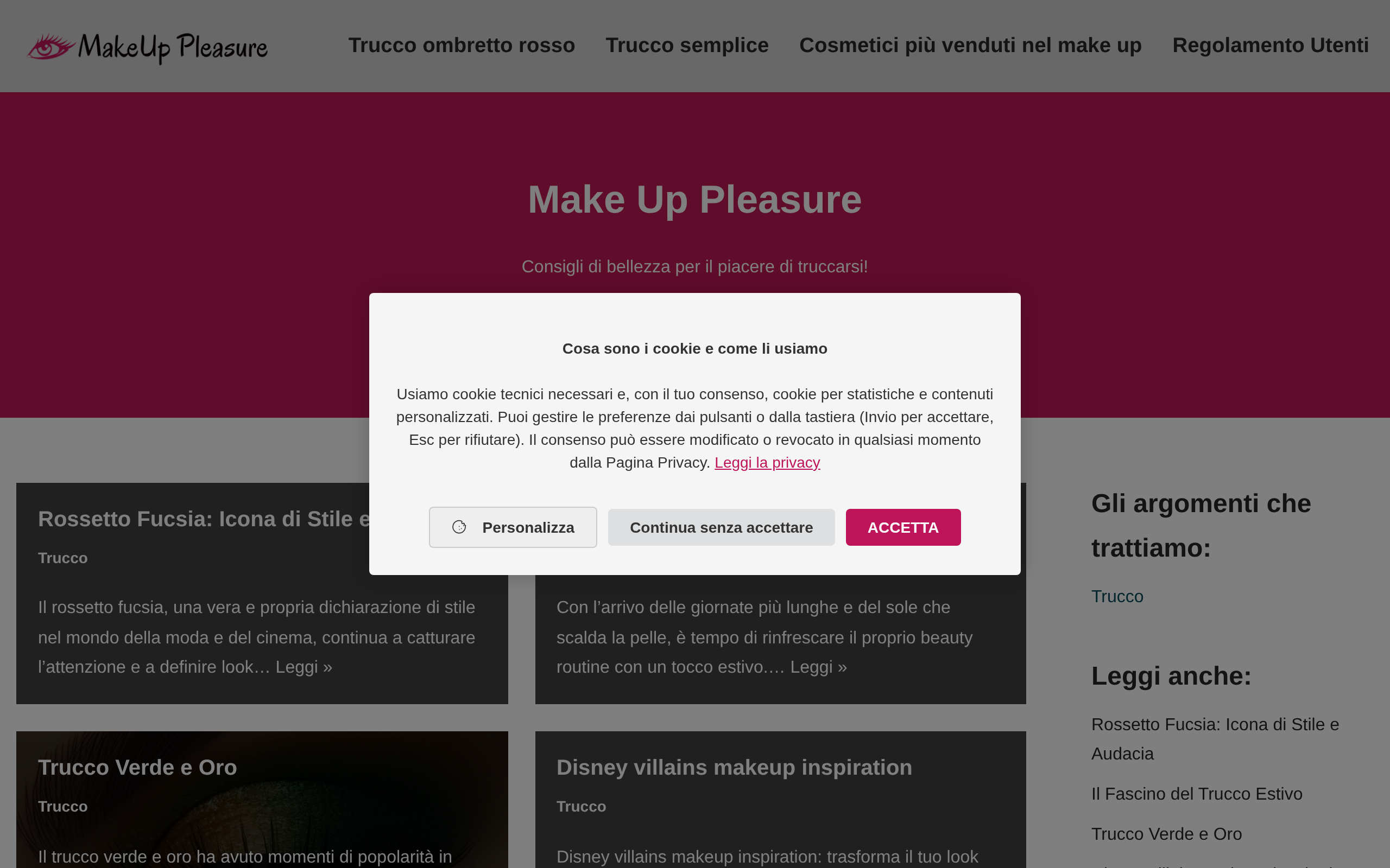 Anteprima del sito di makeuppleasure.it